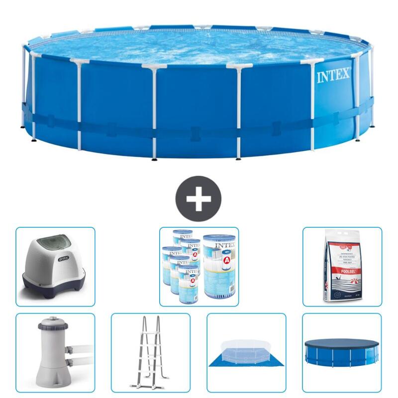 Piscine à cadre rond Intex 457x122 cm avec Accessoires - 2824258