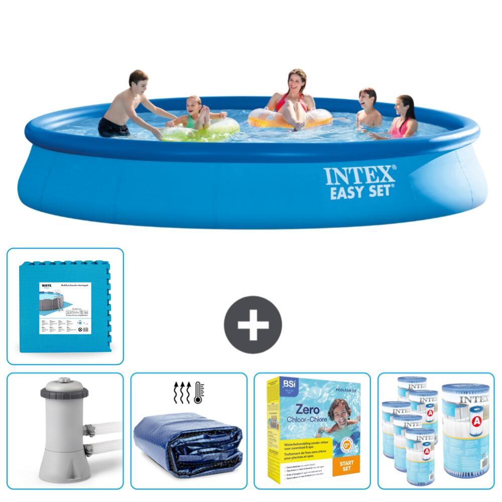 Intex Rond Opblaasbaar Zwembad - 457x84 cm met Accessoires - 2815823 1/6