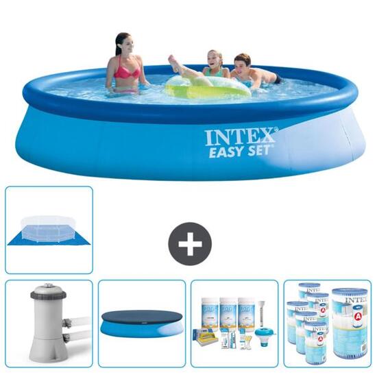 Piscine Gonflable Ronde Intex - 396x84 cm avec Accessoires - 2814215