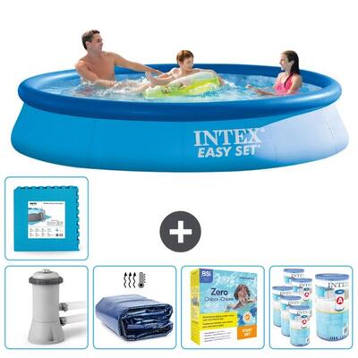 Intex rond opblaasbaar zwembad - 366x76 cm met accessoires - 2813223