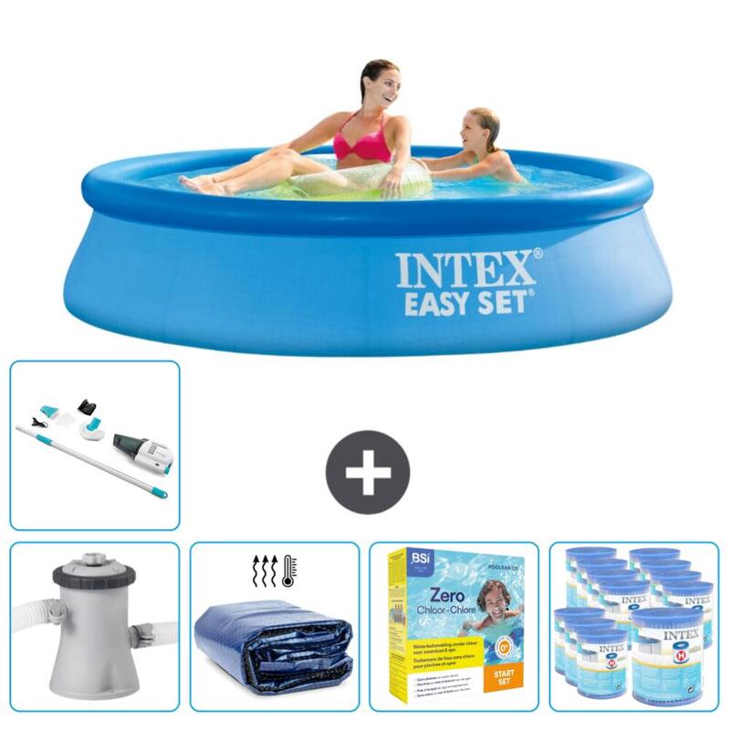 Piscine Gonflable Ronde Intex - 244x61 cm avec Accessoires - 2810826