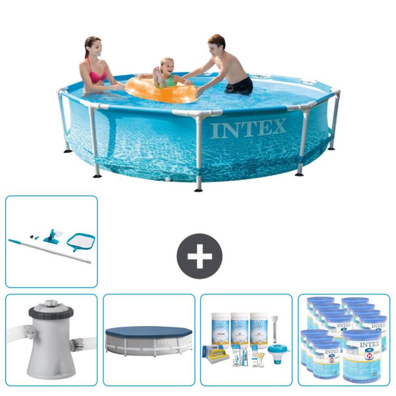 Piscine à cadre rond Intex 305x76 cm avec Accessoires - 2820821