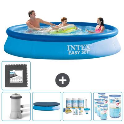 Intex rond opblaasbaar zwembad - 366x76 cm met accessoires - 2813217