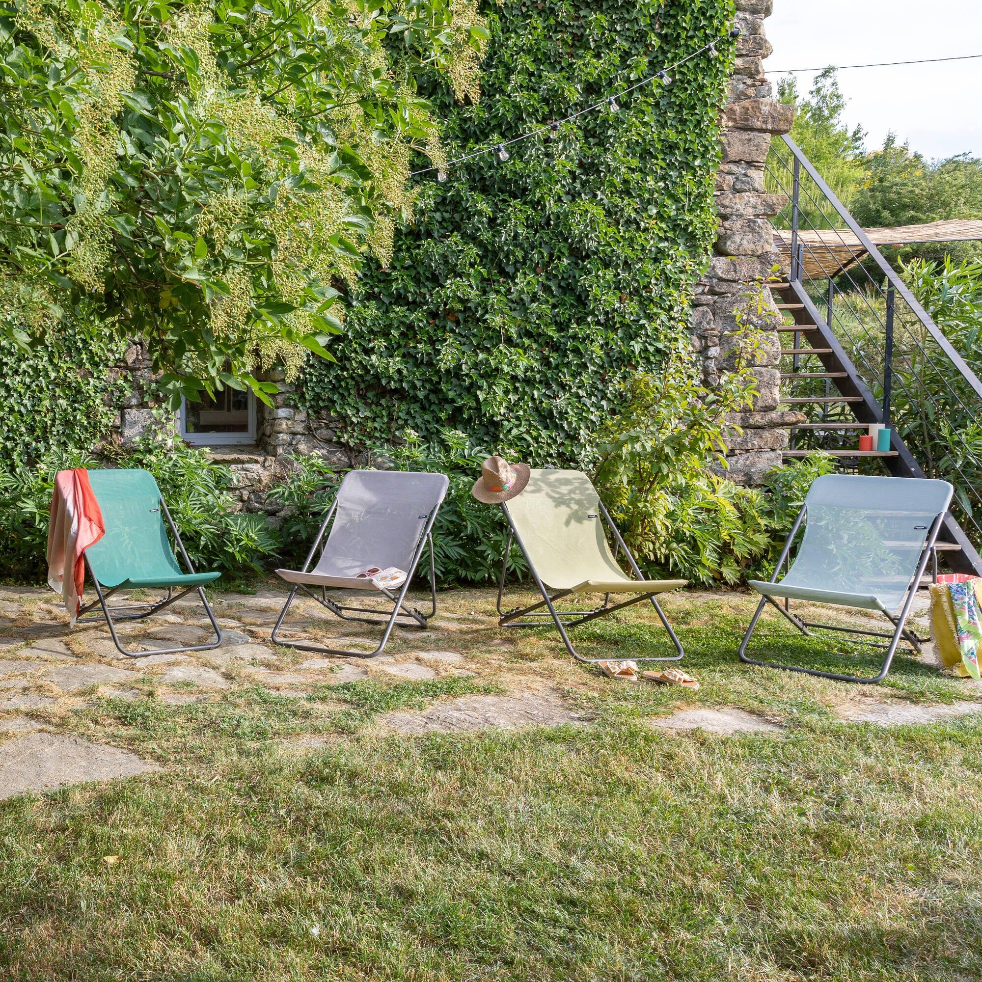 Transat jardin pliant multi-positions : Largeur 58 cm - MAXI TRANSAT - Vert 6/7