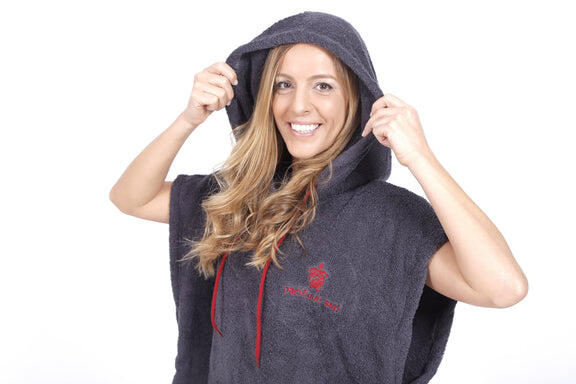 Poncho Surf  Gris  Sin Mangas  Talla Mediana Pacifique Sud 4/6