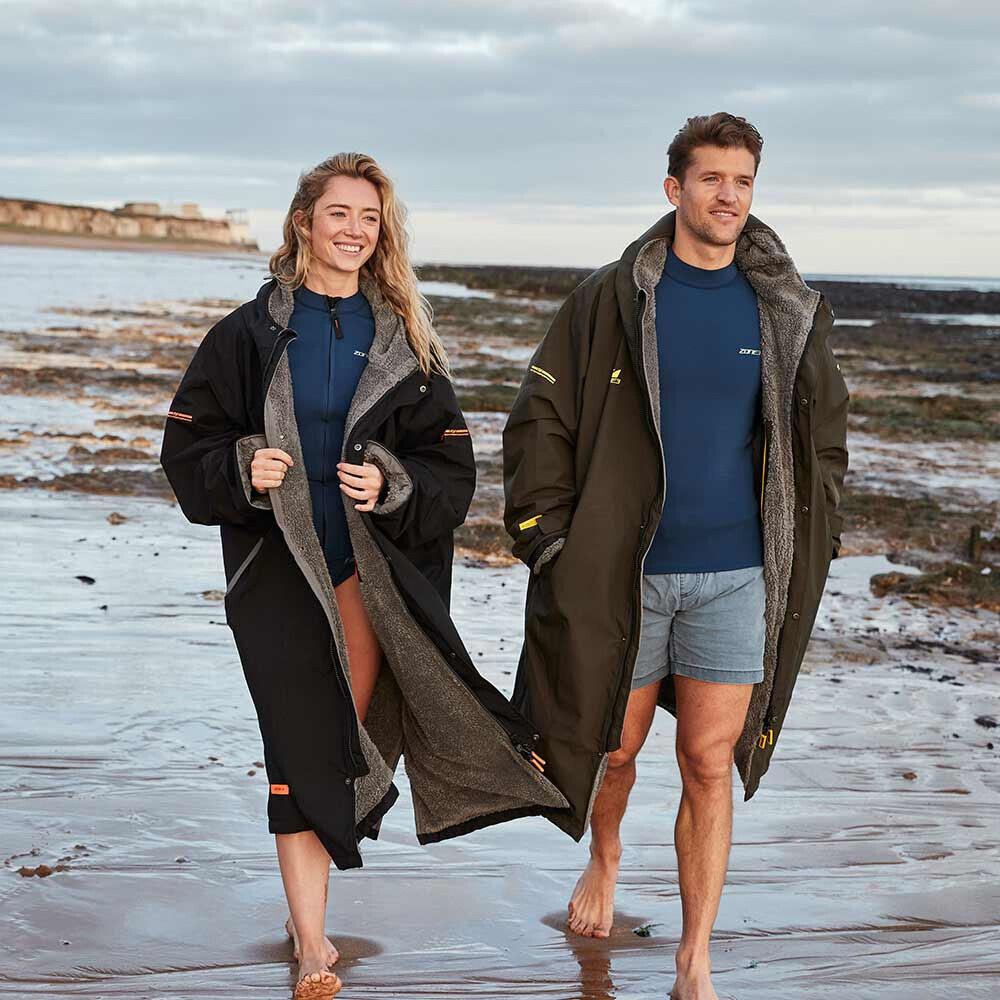 Heat- Tech Polar Fleece Parka Oversize Robe - Black / Arancione 4/7
