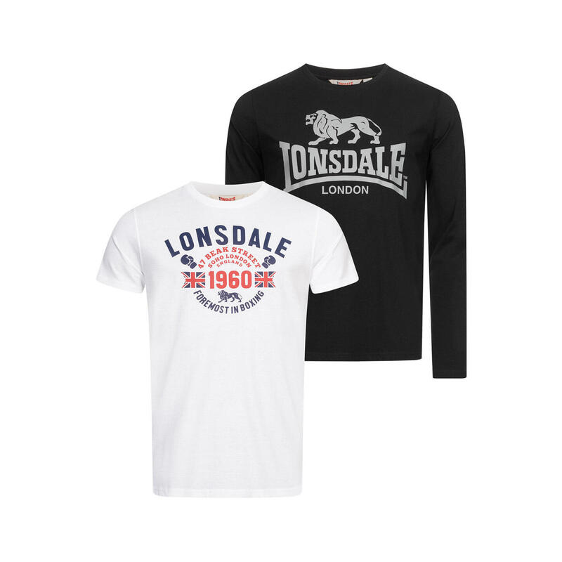 LONSDALE Herren T-Shirt und Langarmshirt normale Passform Doppelpack FINTONA