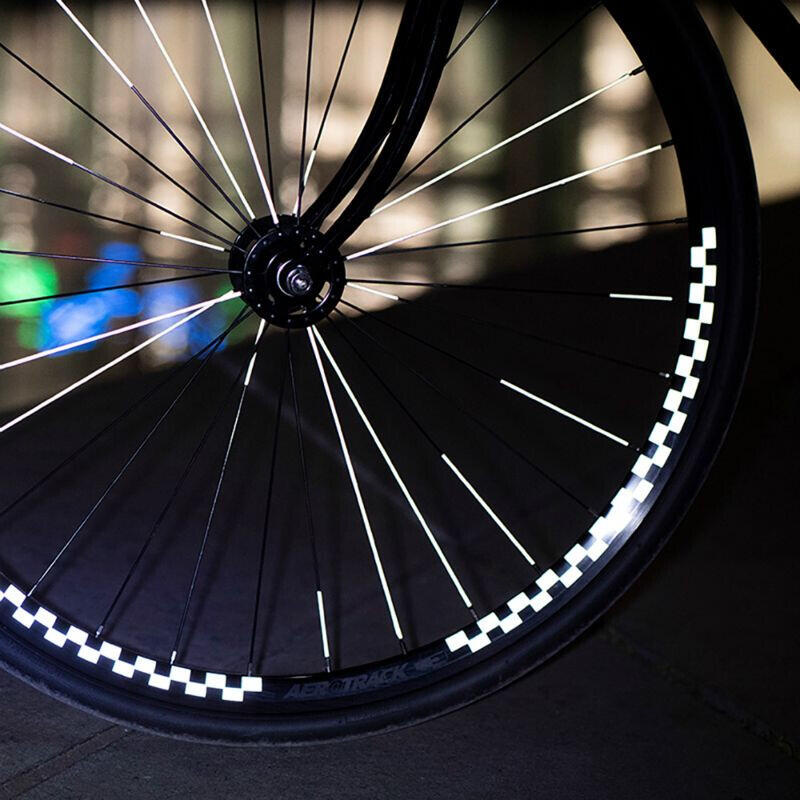 Autocollant roue vélo refléchissant Reflective Berlin Checker