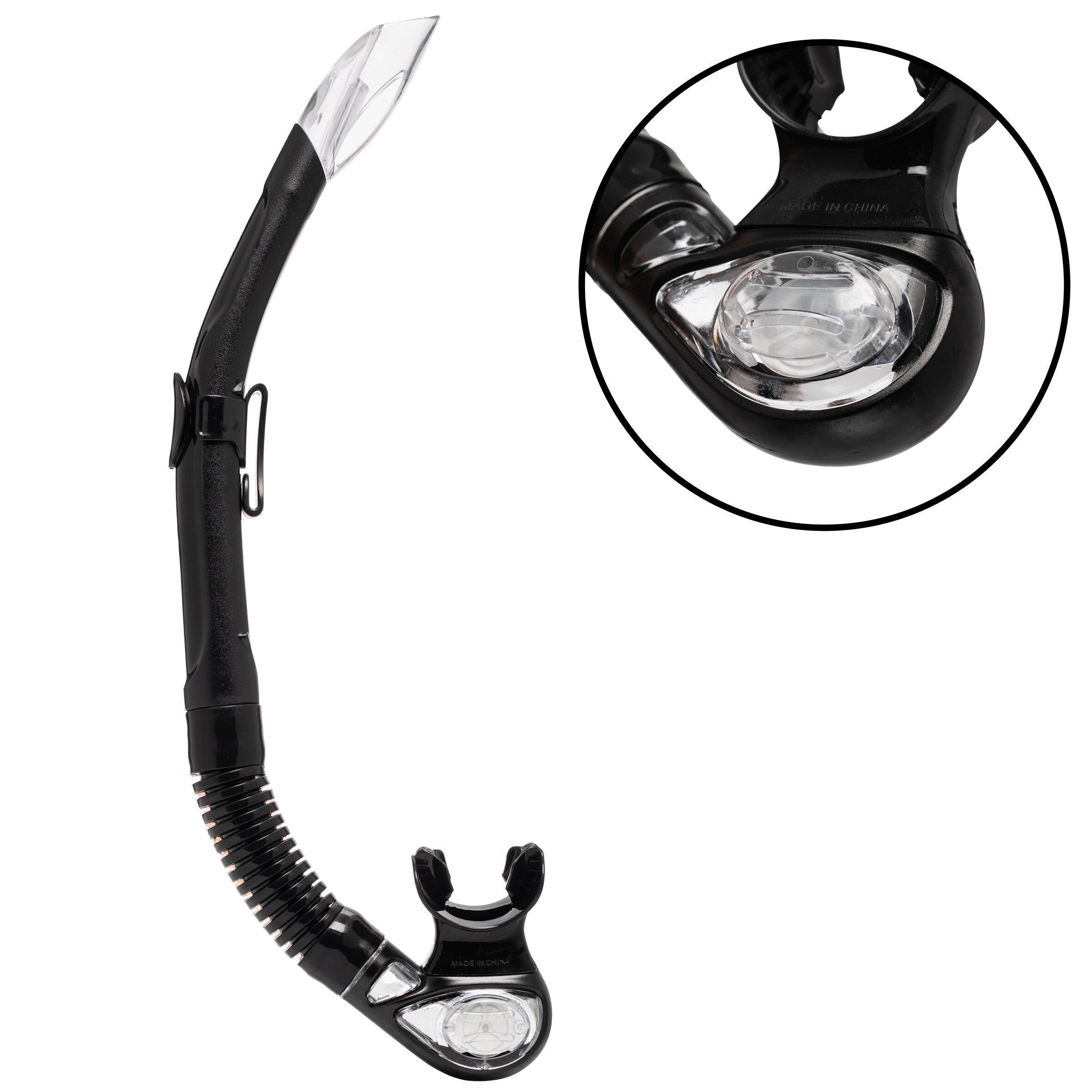 Tweedehands - Snorkelset vinnen duikbril snorkel Tropical zwart wit - ZEER GOED 5/5