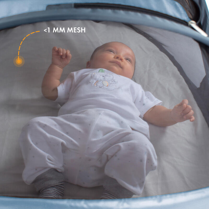 Pătuț Călătorie Multifuncțional Baby Luxe cu saltea autogonflabilă - Sky Blue