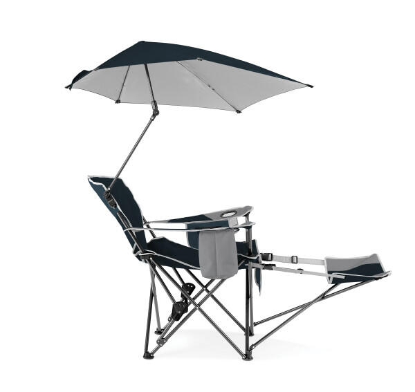 Verstelbare stoel met voetensteun, parasol en opbergruimte - Sport-Brella 2/7