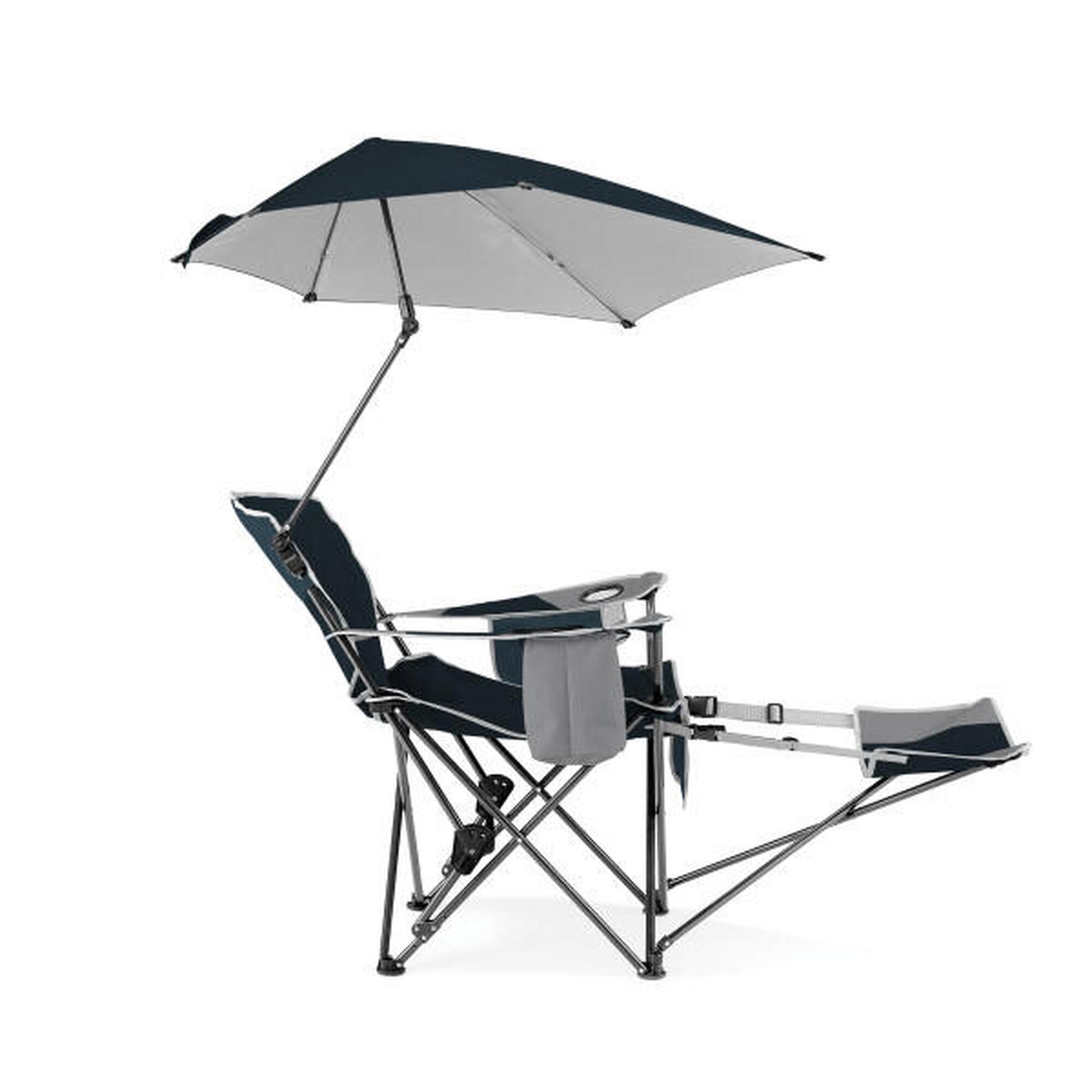 Poltrona Sport-Brella ideal para camping e praia com guarda-sóis integrados