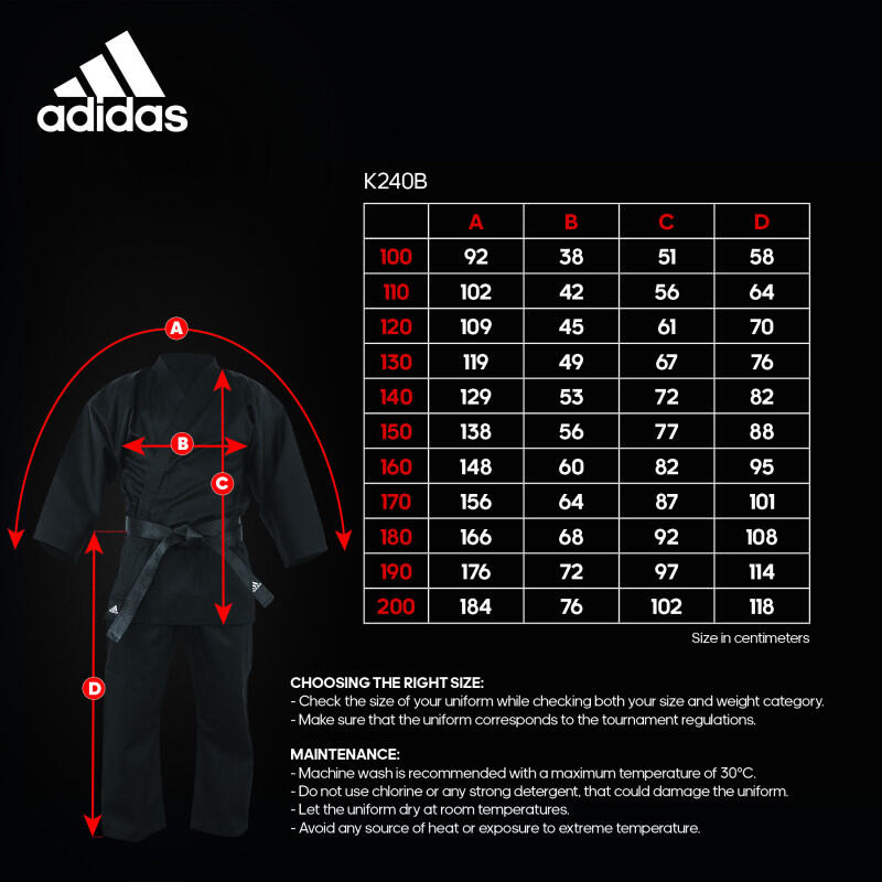 Zwarte bushido karate kimono Adidas 2/3