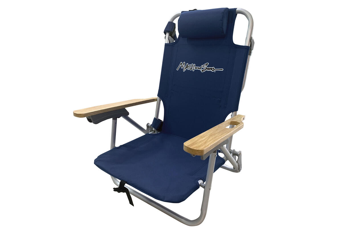Scaun Plajă Maui&Sons, rabatabil, compartiment izolat termic, bleumarin