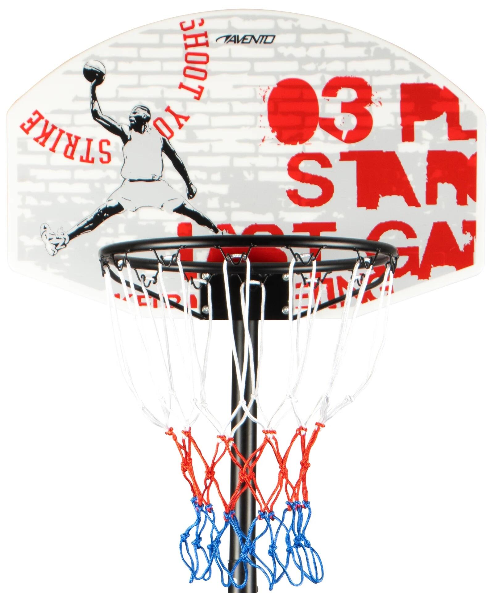 Avento Canasta baloncesto ajustable Champion Shoot negro blanco y rojo 5/7