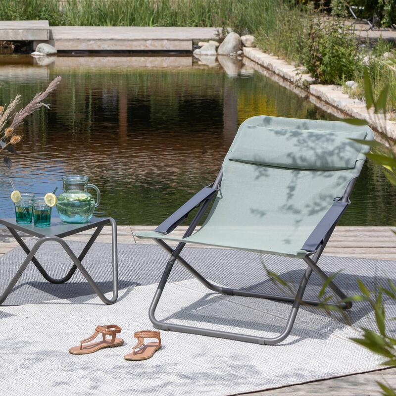 Chaise longue / bain de soleil pliant - TRANSABED - Vert - Lafuma Mobilier