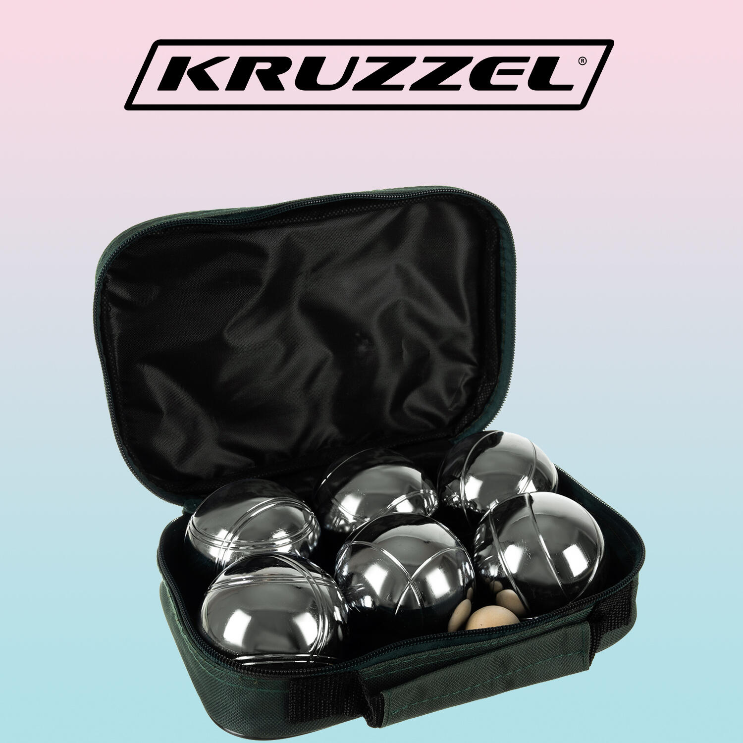 Kule Bule Boule Gra + Pokrowiec Petanque 6 Kul do Gry 6szt Duże Zestaw Etui 2/7