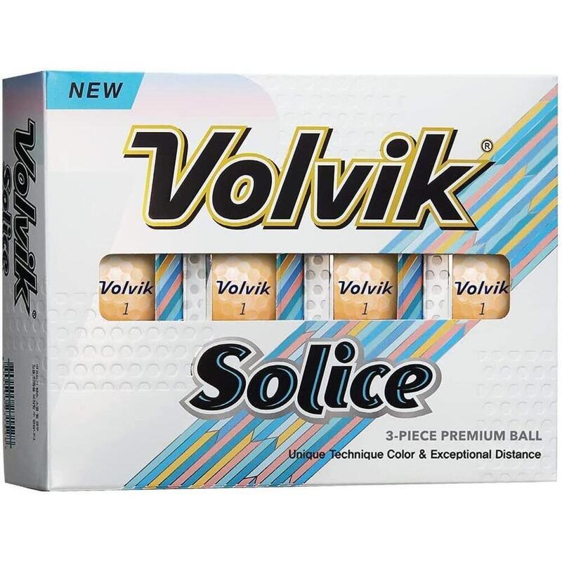Doos met 12 Volvik Solice Gold golfballen