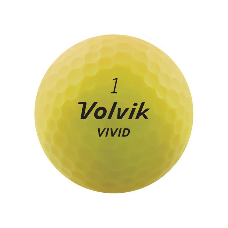Doos met 12 Volvik Vivid Geel Golfballen