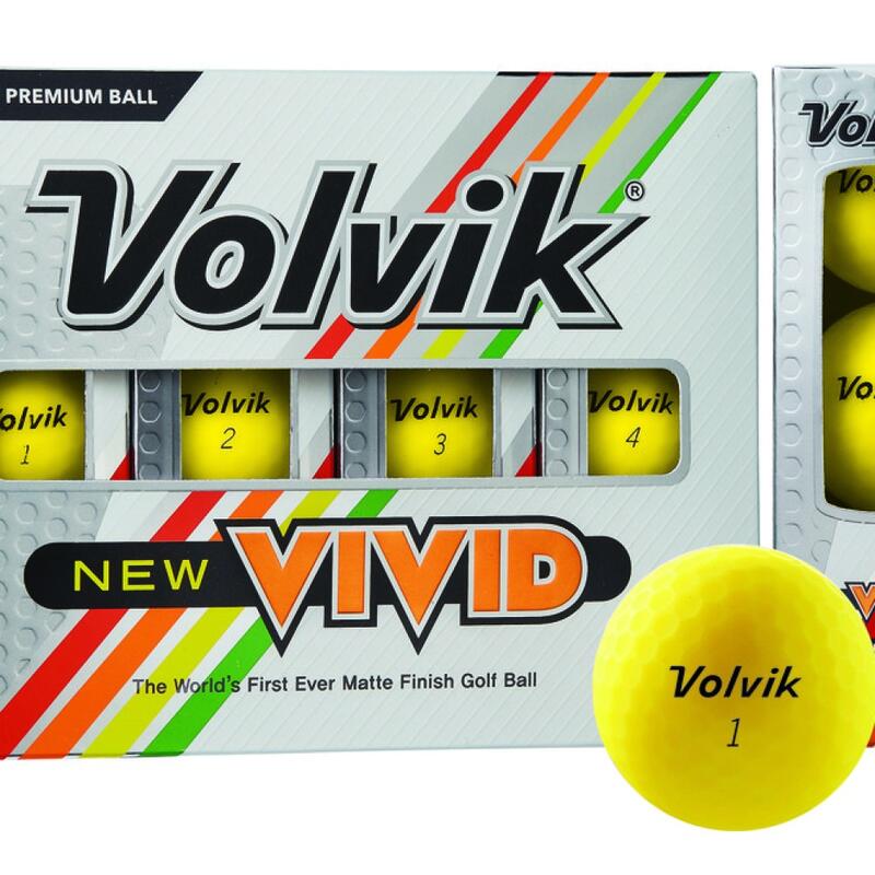 Boite de 12 Balles de Golf Volvik Vivid Jaune