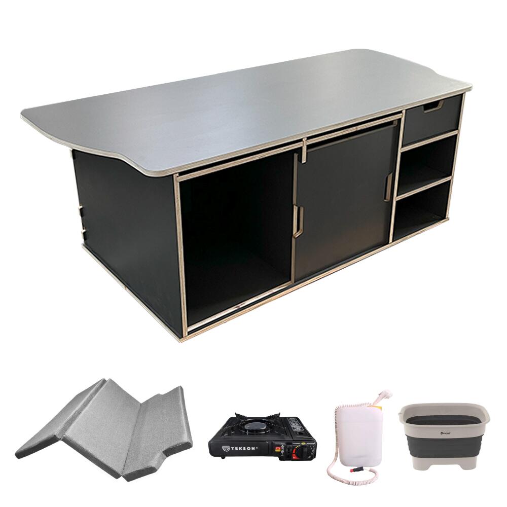 Quality Camper - Kit Aménagement Van Amovible Vw Multivan Et California Van Sans Meubles Latéraux - Meuble De Cuisine - Noir - Taille Unique - Decathlon