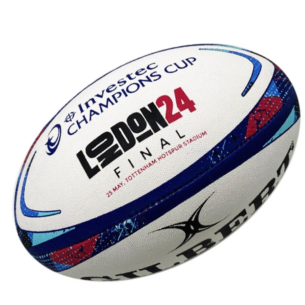 Réplica da bola de râguebi gilbert da final da investec champions cup 2024