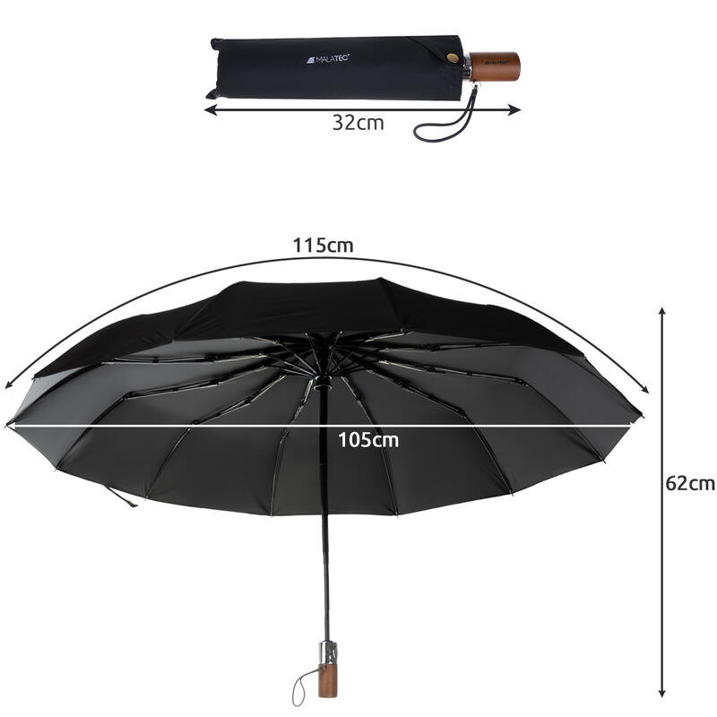 Parasol Duży Składany Parasolka Mocny Automat Pokrowiec Automatyczny Czarny