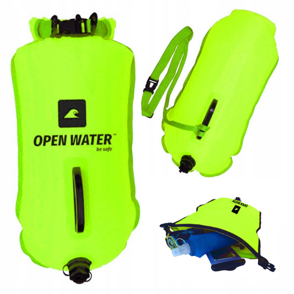 SAFE4SPORT Boa di sicurezza per il nuoto OpenWater XL con tasca portaoggetti