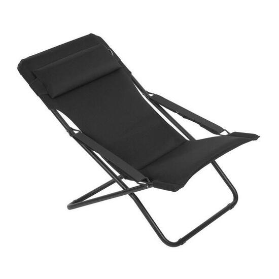 Klappbarer, gepolsterter Liegestuhl - Transabed - Schwarz - Lafuma Mobilier