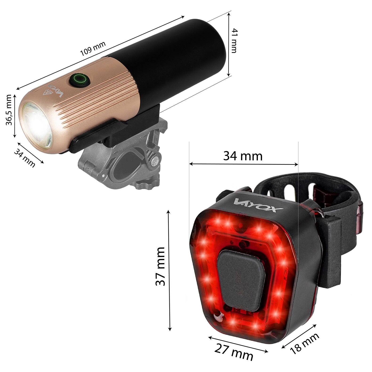 Set di luci per bici VAYOX VA0072 + VA0048 anteriore e posteriore USB 5/7