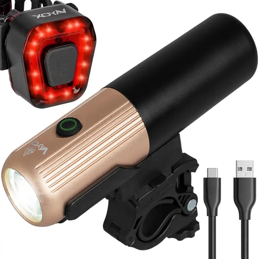 Комплект лампи велосипедни VAYOX VA0072 + VA0048 предна и задна USB