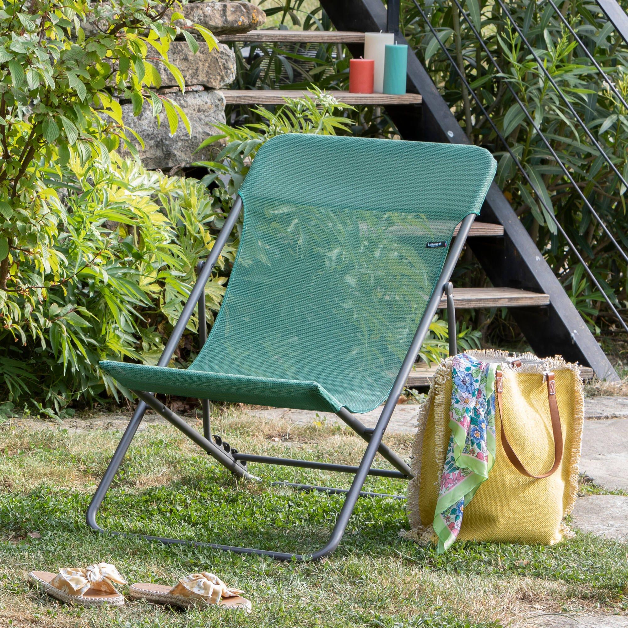 Lot de 2 Transats jardin pliants multi-positions - MAXI TRANSAT - Vert 3/5