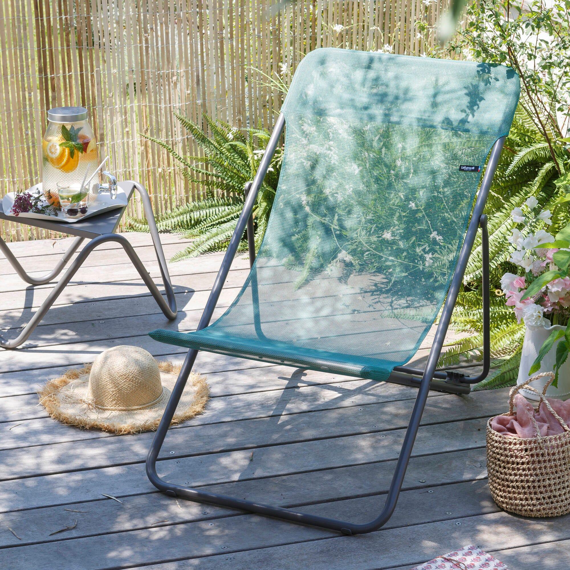 Transat jardin pliant multi-positions : Largeur 58 cm - MAXI TRANSAT - Vert 5/7