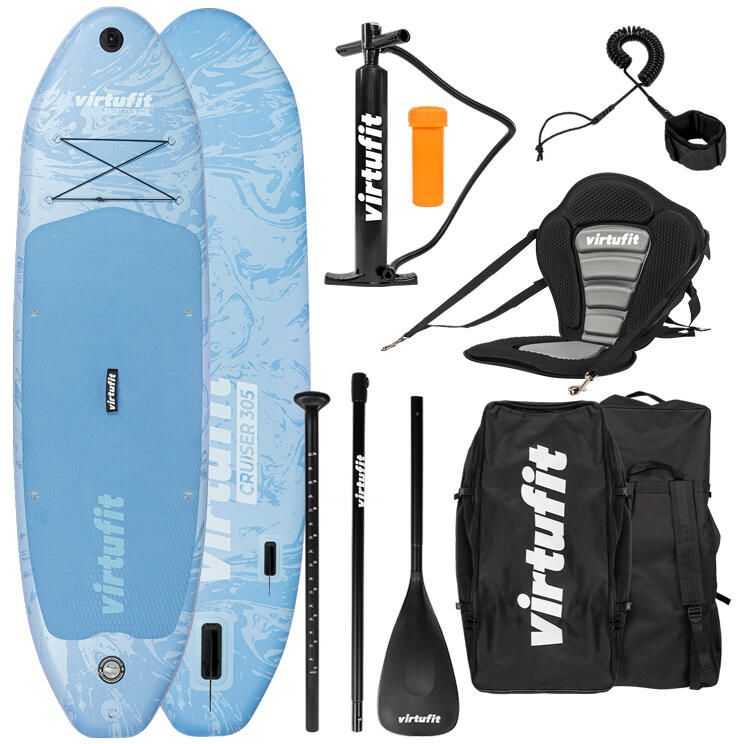 Supboard Cruiser 305 - Azure Blue - Met Kajak zitje, accessoires en draagtas