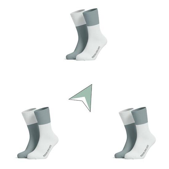 Calzini ciclismo in lana merino verde menta e bianco