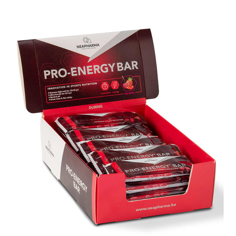 Energie Bar met Rode vruchten - energy bar - 33 carbs -Laag in vet - per 10
