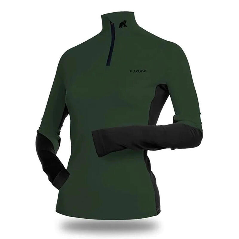 Technisches Merino-T-Shirt mit langen Ärmeln - Jungfrau 210 Zip Damen
