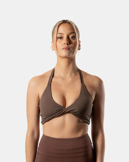 Twist Brassière de Sport Fitness Femme Brun - AW Active