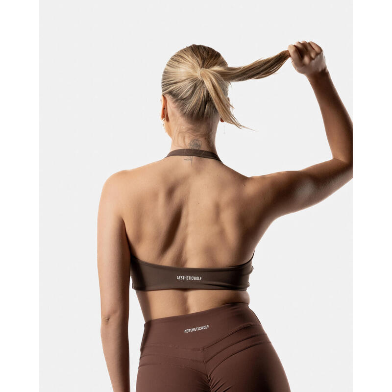 Twist Brassière de Sport Fitness Femme Brun - AW Active