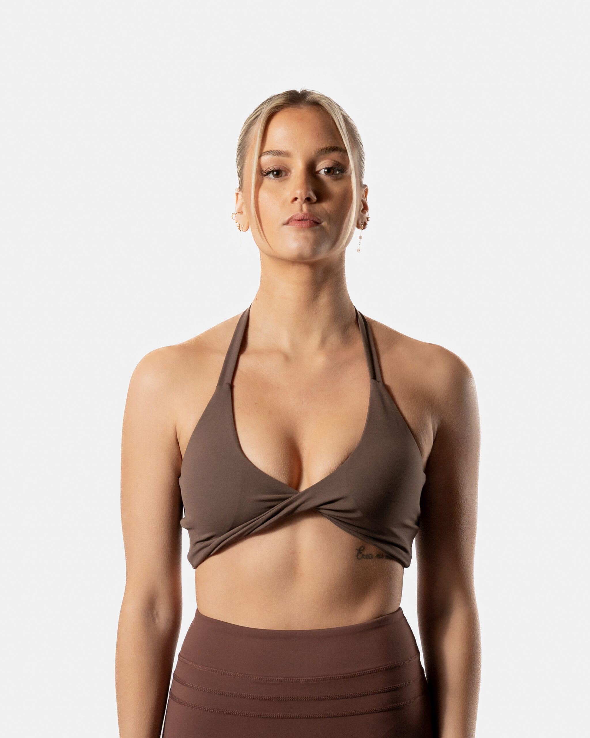 AESTHETIC WOLF Reggiseno Sportivo Twist Fitness Donna Marrone - AW Active