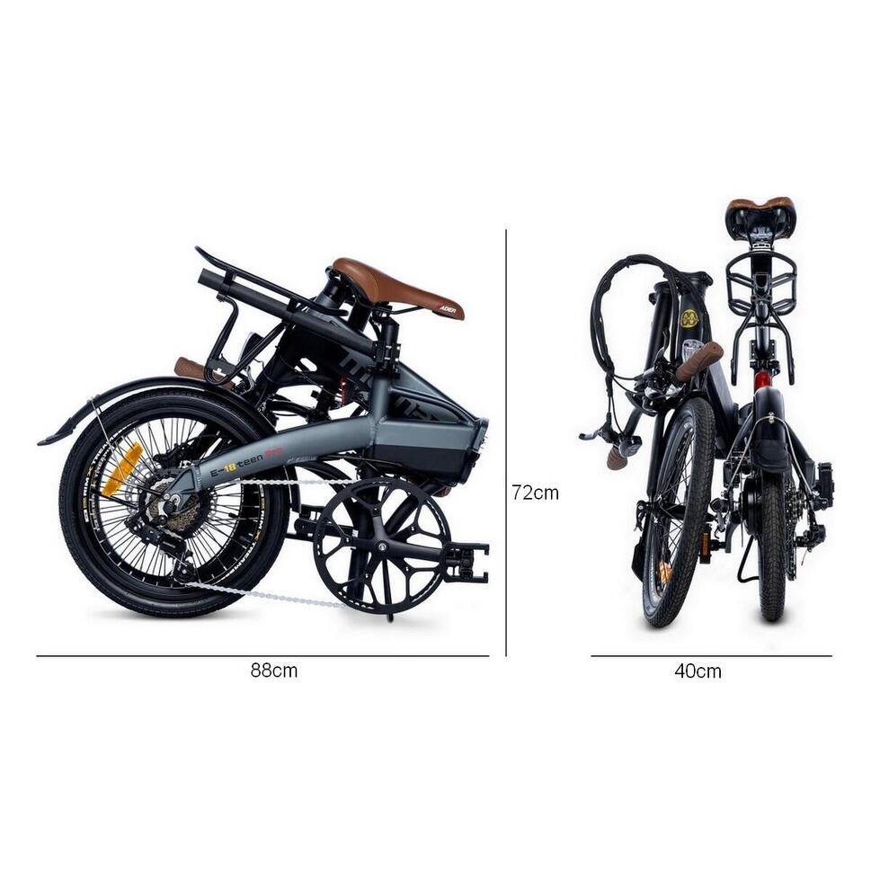 Rower elektryczny kompaktowy składany E-Bike E-18TEEN zasięg do 50 km