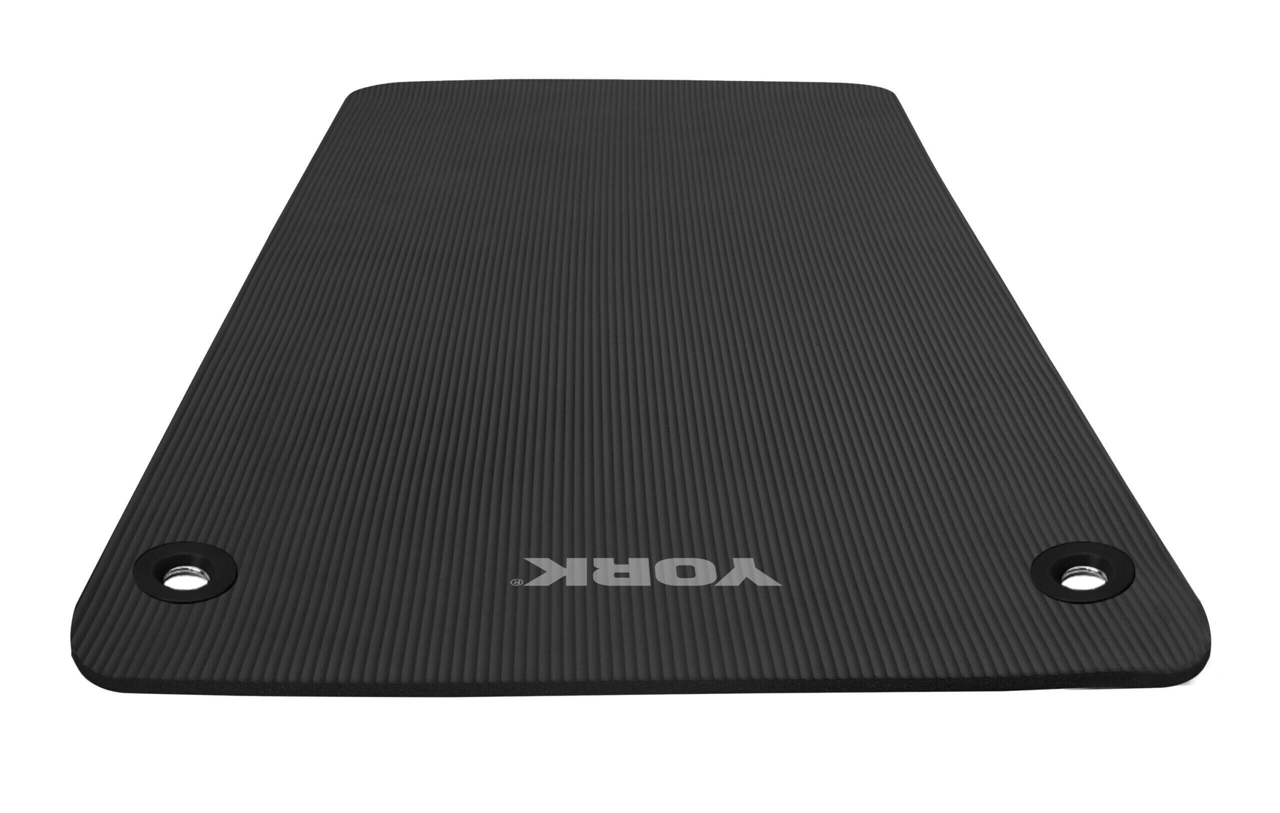 York NBR Yoga Mat w/ two grommets (Black)