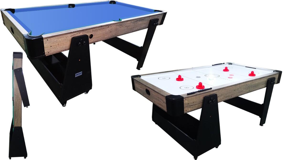 NORTH NORTH Airhockey/Pooltafel Twist 2in1 Max Wood 6FT