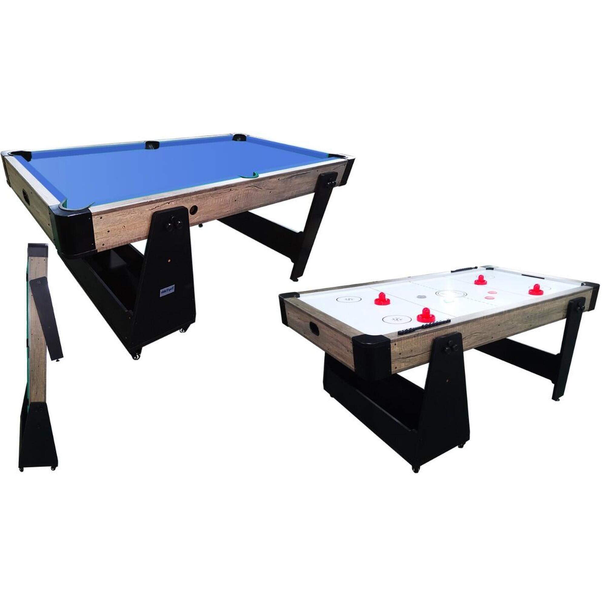 North Sports - North Twist 2in1 Max Air Hockey/table De Billard Wood/blanc 6ft - Billard - Marron - Taille Unique - Decathlon