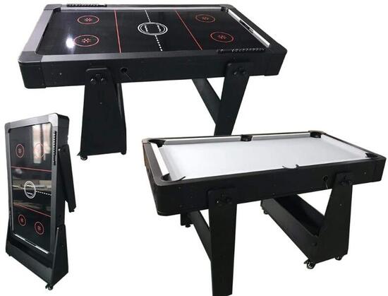 NORTH Twist 2in1 Airhockey/Billardtisch Schwarz/Schwarz 5FT