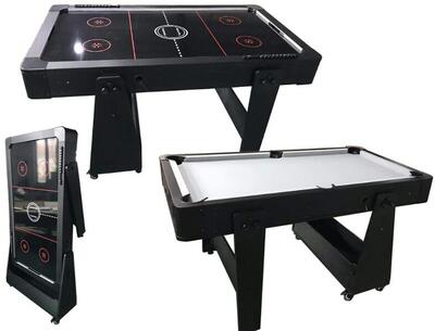 North airhockey/pooltafel twist 2in1 grey/black 5ft