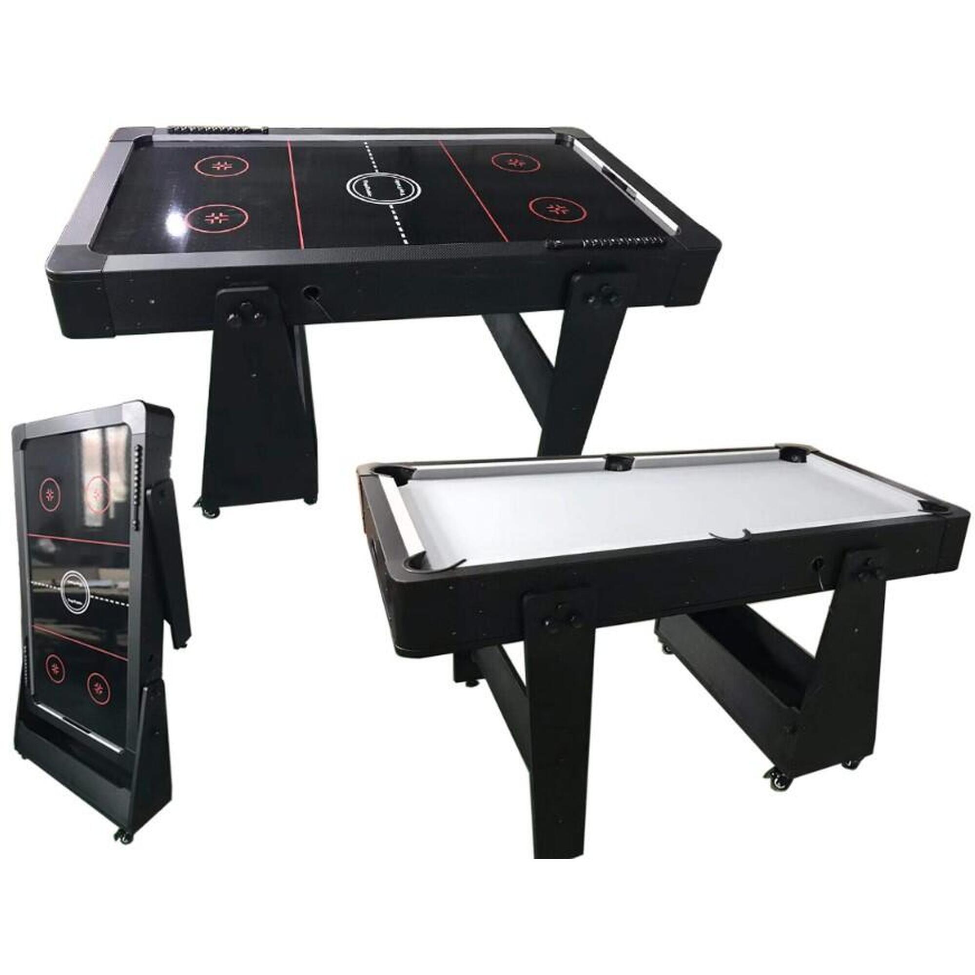 North Sports - North Twist 2in1 Air Hockey/table De Billard Noir/noir 5ft - Table Multijeux - Noir - No Size - Decathlon