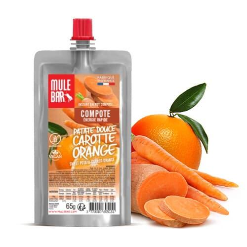 Compote énergétique - vegan - no gluten - 65g - Patate douce - Carotte - Orange