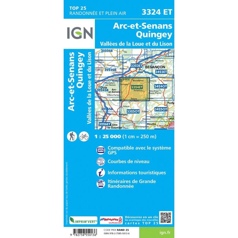 3324ET ARC ET SENANS - QUINGEY VALLEES DE LA LOUE ET DU LISON 2/2
