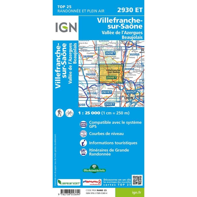 2930ET VILLEFRANCHE-SUR-SAONE VALLEE DE L'AZERGUES BEAUJOLAIS 2/2